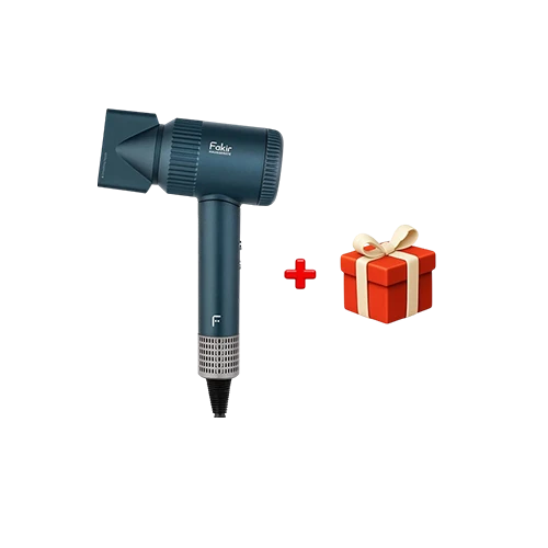 Fakir Sapphire LUXE Hair Dryer - 1100W BLDC Motor - Ultra-Low Radiation (0.01 MT) - Ionic Technology - 3 Heat & 2 Speed Settings -Navy + Free Gift : Fakir Coffee Maker Kaave Mono