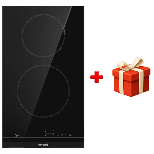 Gorenje Built in Glass Ceramic Hob 30 cm ECT321BCSC - Chamfered Front Edge - StayWarm - StopGo - 2 HiLight Heating Zones - Black + Free Gift: Gorenje Hand Blender - HBC564QW
