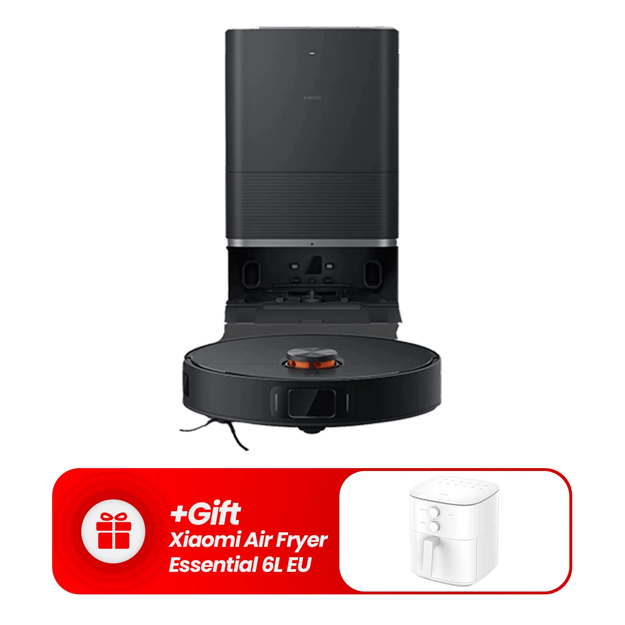Xiaomi Robot Vacuum X20 Max EU Robotic Vacuum Cleaner - 8000Pa - Auto Mop Pad Washing - LDS Laser Navigation - Smart Carpet Detection - Black + Gift: Xiaomi Air Fryer Essential 6L EU