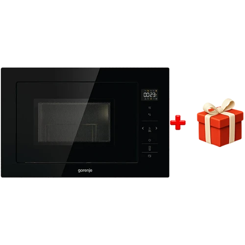 Gorenje Built-in Microwave Oven BM251SG2BG - Microwave & Grill Function - 25 L Capacity - AquaClean & AutoProgrammes - SmartStart & TouchControl - Black + Free Gift: Gorenje CWWA01HC Cookware