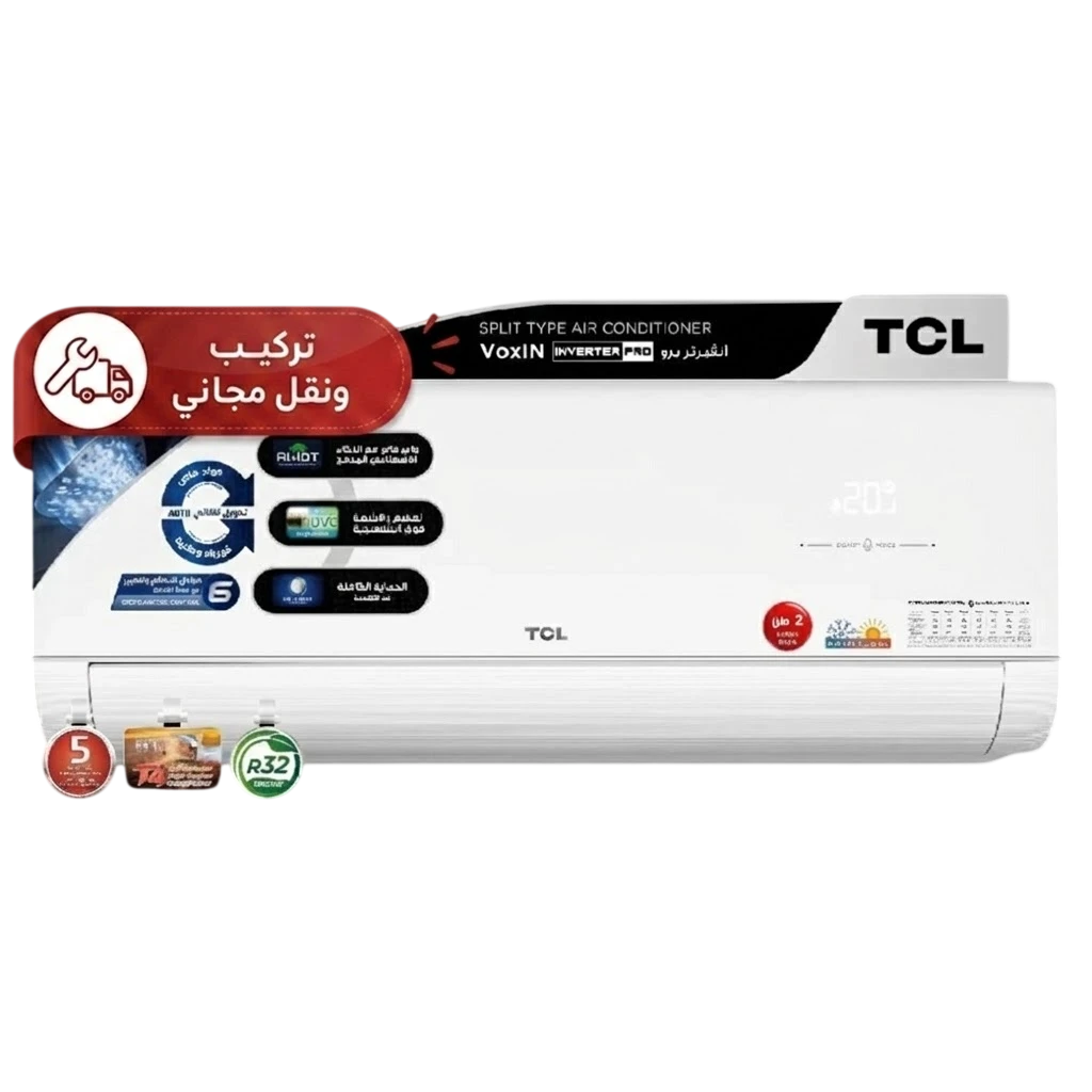 TCL Wall Mount Air Conditioner TAC-18CHSD/MAX - 1.5 Ton - Heating and Cooling Inverter Ampere Control - Self Cleaning - Fast Cooling - White + Free Installation