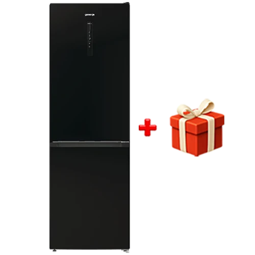 Gorenje Fridge Freezer NRK6192ABK4 - 11 ft. Capacity - Advanced AdaptTech System - NoFrost Plus Technology - MultiFlow 360° Air Circulation - IonAir Freshness - Black + Free Gift: Gorenje Blender B800RL