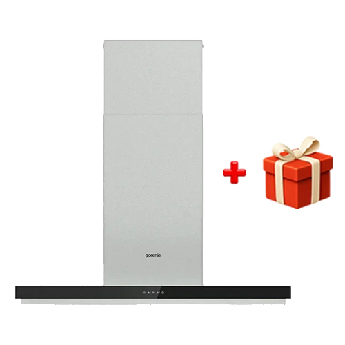 Gorenje Wall Mounted Hood WHT943E4XBG - Size 90cm - Airflow 650 m³/h - AdaptAir Pro - Touch Control- Stainless Steel + Free Gift: Gorenje CWWA01HC Cookware