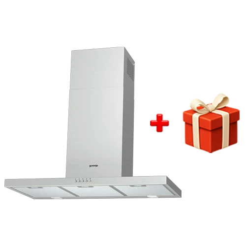 Gorenje Cooker Hood WHT923E5X - Size 90cm - Airflow 560 m³/h - Button Control - Stainless Steel - Silver + Free Gift: Gorenje CWWA01HC Cookware