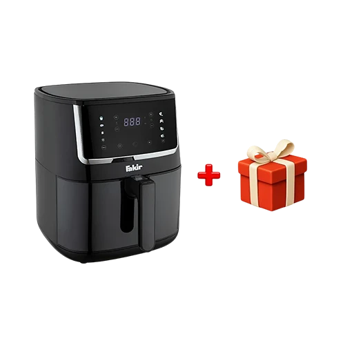 Fakir Mono Chefry Air Fryer - 1750 W - 5.7 L Capacity - 8 Preset Programs - 80°C–200°C Temperature Range - Black + + Free Gift : Fakir Chopper Choppy