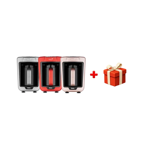 Fakir Kaave Trio Turkish Coffee Maker with Ember Brewing Function & Milk - 4 Cups Brewing Capacity - 735 W - Boil-Dry Protection + Free Gift : Fakir Chopper Choppy