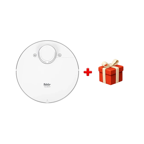 Fakir Robert RS 770 Robotic Vacuum Cleaner - 55W - 4000Pa - 2-in-1 Vacuum and Mop - LDS Laser Navigation - HEPA Filtration - White + Free Gift : Fakir Coffee Maker Kaave Mono