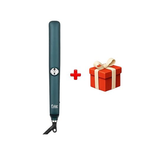 Fakir Sapphire Luxe Steam Hair Straightener - Steam Technology - Keratin & Shea Oil Infused Plates - 120°C-230°C Adjustable Heat - 10-Second Fast Heat-Up - Dark Green + Free Gift : Fakir Chopper Choppy