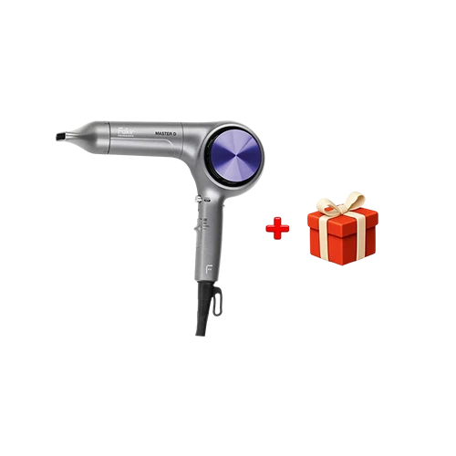 Fakir Master D Ionic Hair Dryer - UHDC High-Performance Motor - Turbo Mode - Ion Technology - 4 Speed Settings - Cold Air Function - 2 m Cord - Silver + Free Gift : Fakir Chopper Choppy