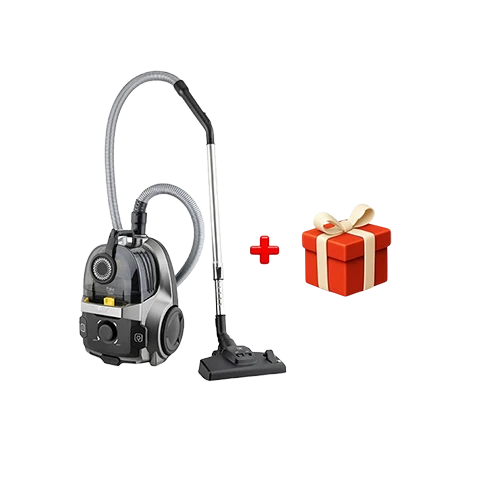 Fakir Freelander BL 6056 Handheld Vacuum Cleaner - 890W - Strong Suction - 2L Bagless Dust Tank - Triple Filtration System - HEPA 13 Filter - Silver Stone / Yellow + Free Gift : Fakir Coffee Maker Kaave Mono