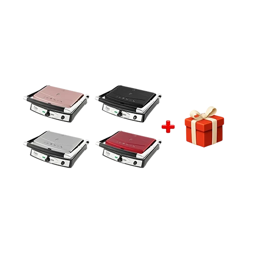 Fakir Taste N Joy Grill and Sandwich Toaster - 2000W - 6 Slices Capacity + Free Gift : Fakir Chopper Choppy