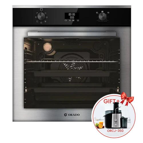 Orado Built-in Oven 60cm OR-BO695TG2-SS - 76L Capacity - 2-Knob Control - 10 Cooking Programs - Steel + Free Gift: Orado Juicer ORCJ350