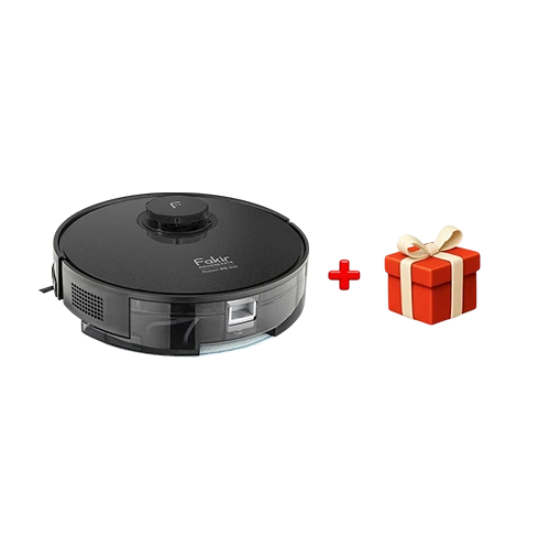 Fakir Robert RS 800 Robotic Vacuum Cleaner - 8000 Pa Extreme Suction - 2-in-1 Vacuum & Mopping - LiDAR Laser Navigation - HEPA Filtration - Black + Free Gift : Fakir Coffee Maker Kaave Mono
