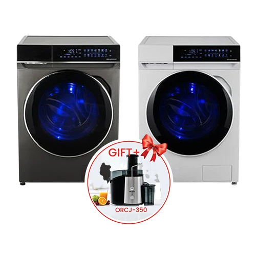 Orado Front Load Washing Machine - 1400 RPM Spin Speed - BLDC Inverter Motor - 14 Wash Programs - Steam Wash - Baby Care Mode - Drum Clean - and Child Safe Features + Free Gift : Orado Juicer ORCJ350