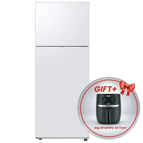 Samsung Two Door Top Freezer Refrigerator RT47CG6002WW - 17 ft with Digital Inverter Technology - White + Free Gift: Seg Simplefry Air Fryer
