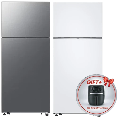 Samsung Top Mount Freezer Refrigerator RT53DG7A60 - 19 ft. Capacity - SmartThings AI Energy Mode - Twin Cooling Plus - 5-in-1 Smart Conversion - Active Fresh Filter + Free Gift: Seg Simplefry Air Fryer