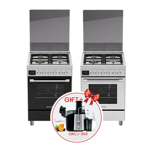 Orado Semi-Professional Gas Cooker OR-SPC699 - Size 60 cm - 4 Defendi Brass Burners - Convection Fan & Rotisserie - Triple Glass Oven Door + Free Gift : Orado Juicer ORCJ350