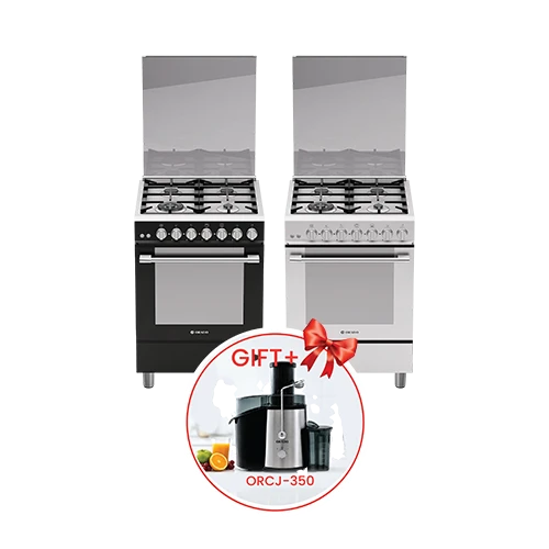 Orado Semi-Professional Gas Cooker OR-SC688-91G - Size 60 cm - 5 Defendi Burners - Double Convection Fan - Double Glass Oven Door + Free Gift : Orado Juicer ORCJ350