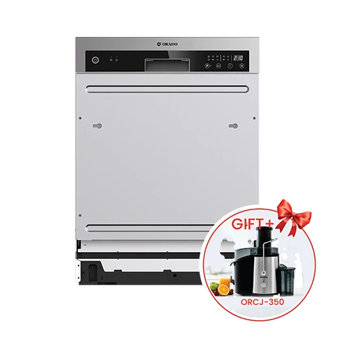 Orado Built-in Dishwasher 60 cm OR-BDW499BS-00G - 6 Washing Programs and 15 Set - Inverter - Black + Free Gift : Orado Juicer ORCJ350