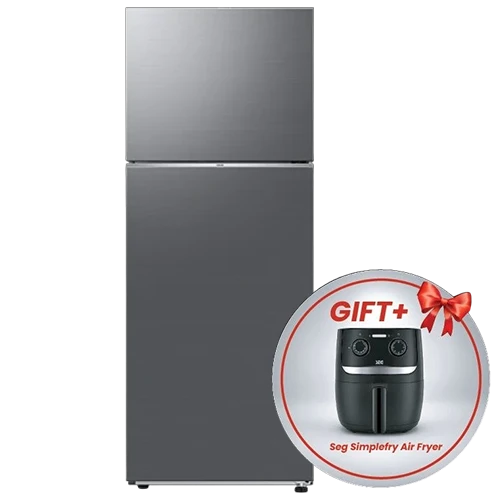 Samsung Top Mount Refrigerator RT47CG6002S9 - 17 ft. Capacity - Digital Inverter Compressor - SpaceMax Technology - All Around Cooling - Optimal Fresh+ Drawer - Silver + Free Gift: Seg Simplefry Air Fryer