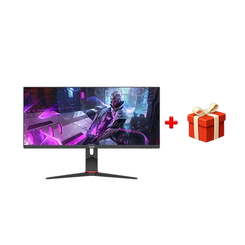 Elsa High-Performance Ultrawide Gaming and Productivity Monitor EA300EX - 30 Inch - WFHD - IPS - 200Hz 1ms - 120% sRGB HDR10 Ergonomic Stand - Black + Free Gift : Reddragon Keyboard & Mouse Combo Wireless With Arabic Layout BS-7094 White