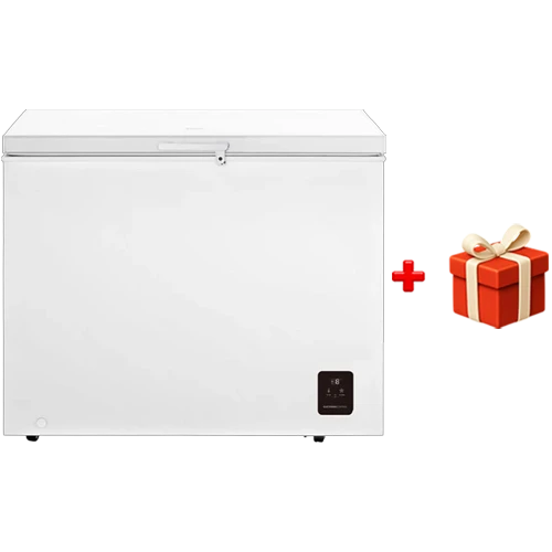 Gorenje Chest Freezer FH30EAW - FreezeProtect 15°C - Inverter Compressor Technology - 10 ft. Capacity - FastFreeze Function - White + Free Gift: Gorenje CWWA01HC Cookware
