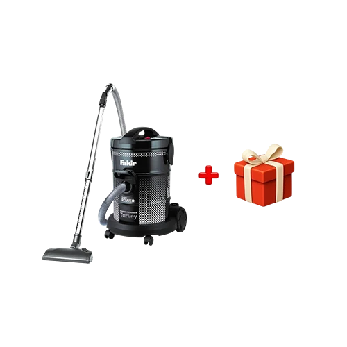 Fakir Drum Vacuum Cleaner 21LT - 21 Liters Capacity - 2200W Motor Power - HEPA Filtration System - Blower Function - Furniture and Upholstery Attachments - Black + Free Gift : Fakir Chopper Choppy