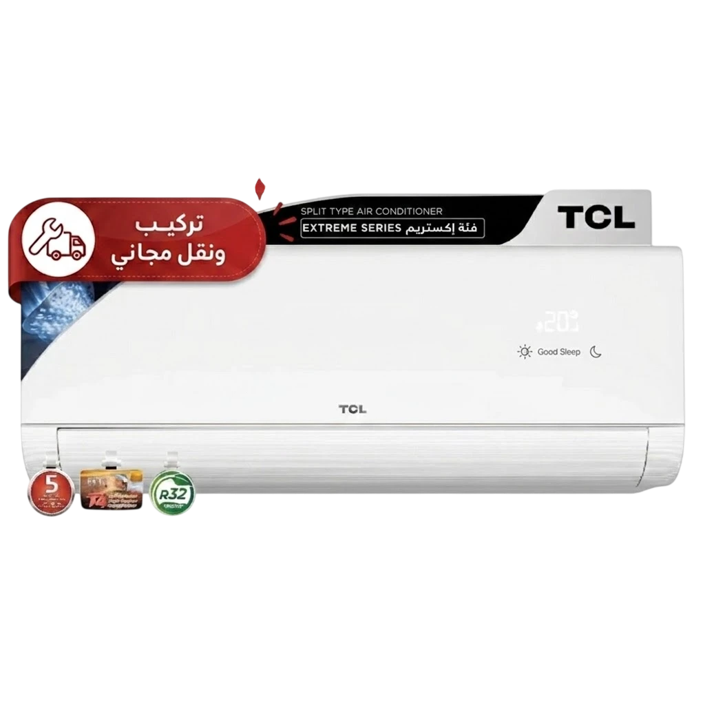 TCL Xtreme Wall Mounted Air Conditioner - T3 Tropical Compressor - Smart App and Voice Control - Plasma Generator - 4 Way Airflow - Titan Gold Fin Technology + Free Installation
