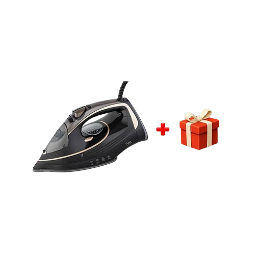 Fakir Onyx Steam Iron - 3200W Power - Steam Boost Technology - LED Display - Auto Shut-Off - Black + Free Gift : Fakir Chopper Choppy