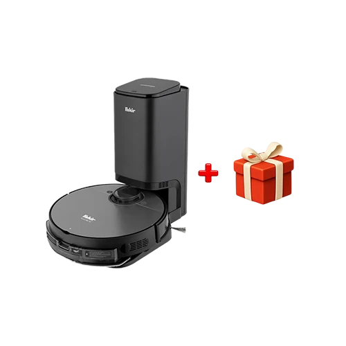Fakir Robert Plus Self-Emptying Robot Vacuum Cleaner RS 780 - Dry & Wet - 4000 Pa - Self-Emptying - Black + Free Gift : Fakir Coffee Maker Kaave Mono