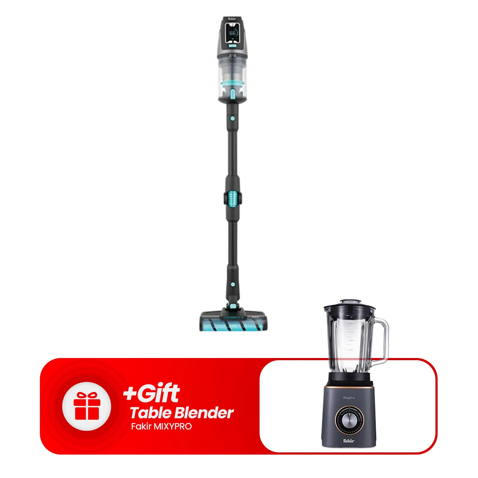 Fakir Bolt X Plus Aqua 8472 Upright Cordless Vacuum Cleaner - Wet & Dry Cleaning - Anti-Tangle Brush - HEPA Filter - Moon Gray + Free Gift Fakir Mixypro (8682511903968) - image 1 Fakir Bolt X Plus Aqua 8472 Upright Cordless Vacuum Cleaner - Wet & Dry Cleaning - Anti-Tangle Brush - HEPA Filter - Moon Gray + Free Gift Fakir Mixypro (8682511903968) - image 1