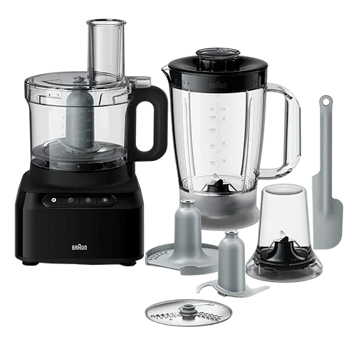 Braun Food Processor PurEase 7-in-1 FP3132BK - 800W - 2.1L Bowl - 1.2L Blender - Black (8021098771117) - image 1