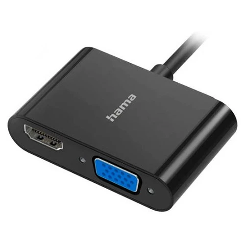 ئەداپتەری ڤیدیۆی هاما 200334 2 لە 1 DisplayPort Plug - VGA & HDMI Socket Ultra-HD 4K - ڕەش (4047443437365) - image 2