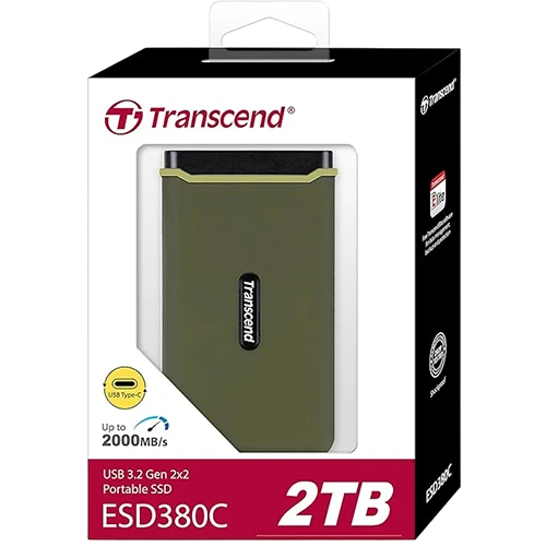 Transcend ESD380C Portable SSD - USB 3.2 Gen 2x2 - 2,000 MB/s - Green (760557854838) - image 1 Transcend ESD380C Portable SSD - USB 3.2 Gen 2x2 - 2,000 MB/s - Green (760557854838) - image 1