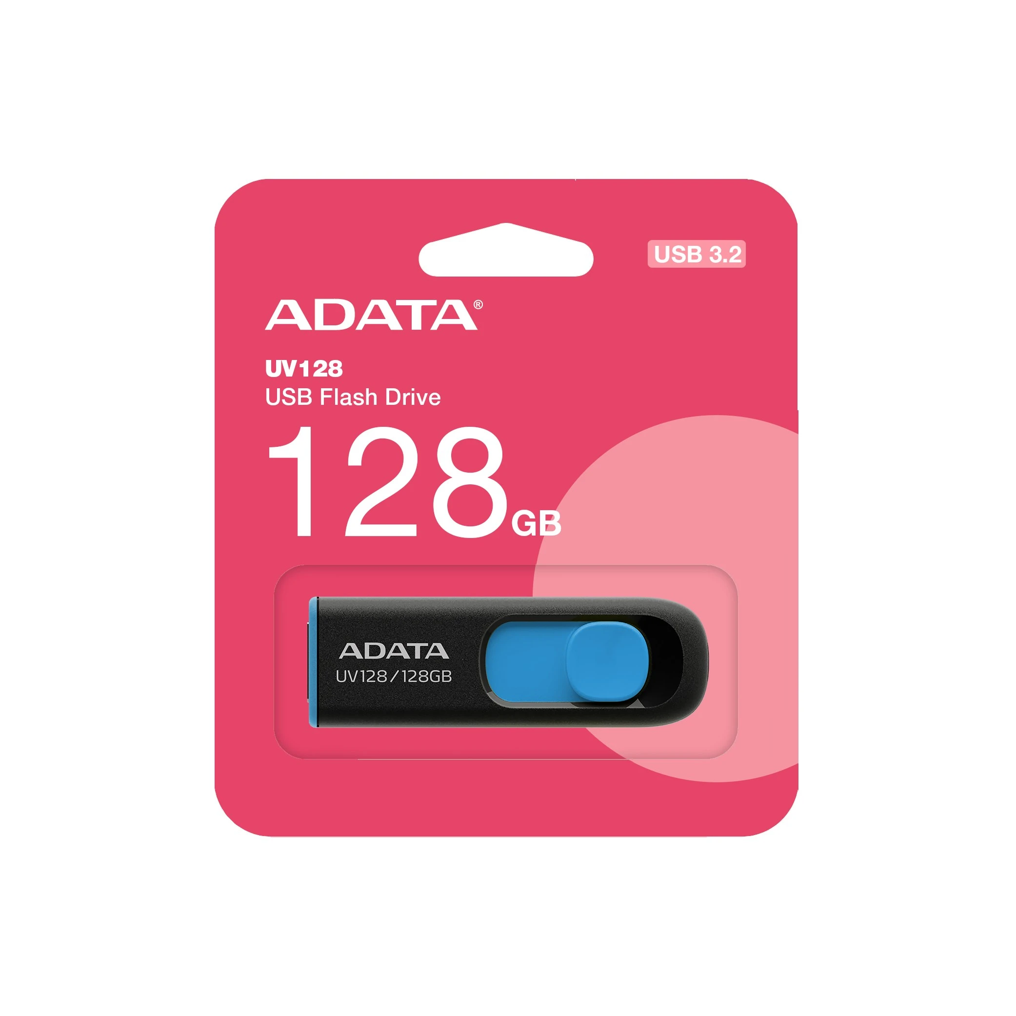 Adata UV128 USB Flash Drive - USB 3.2 Gen1 - Up to 100 MB/s - Black/Blue (842243006100) - image 1 Adata UV128 USB Flash Drive - USB 3.2 Gen1 - Up to 100 MB/s - Black/Blue (842243006100) - image 1