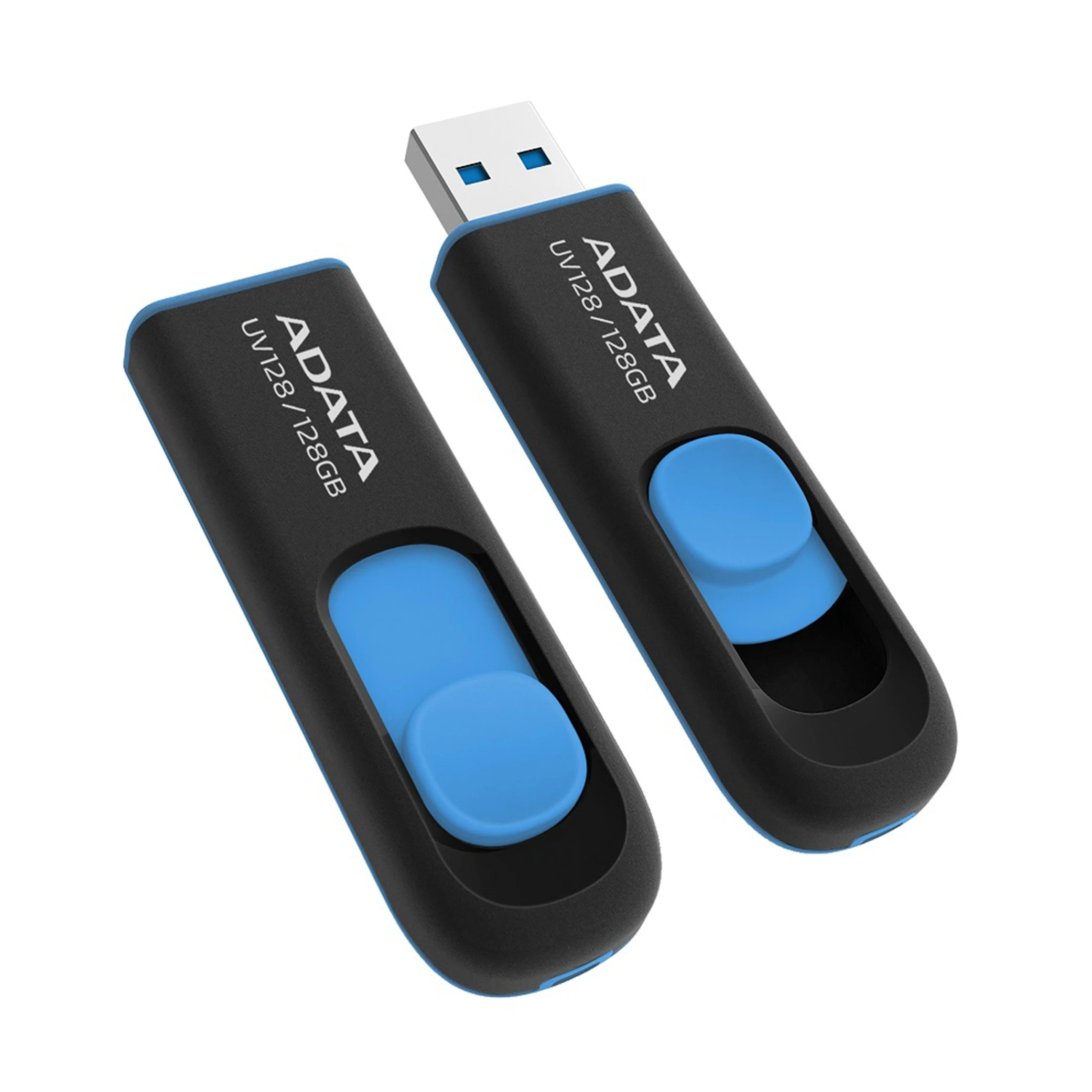 Adata UV128 USB Flash Drive - USB 3.2 Gen1 - Up to 100 MB/s - Black/Blue (842243006100) - image 2 Adata UV128 USB Flash Drive - USB 3.2 Gen1 - Up to 100 MB/s - Black/Blue (842243006100) - image 2