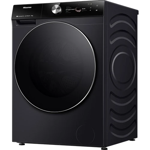 غسالة هايسنس ذات تعبئة أمامية WF7S1247BB - سعة 12 كيلوغرام وسرعة دوران 1400 دورة في الدقيقة - محرك إنفيرتر - 20 برنامجاً ذكياً - قفل أمان للأطفال - أسود (6901101827418) - image 2