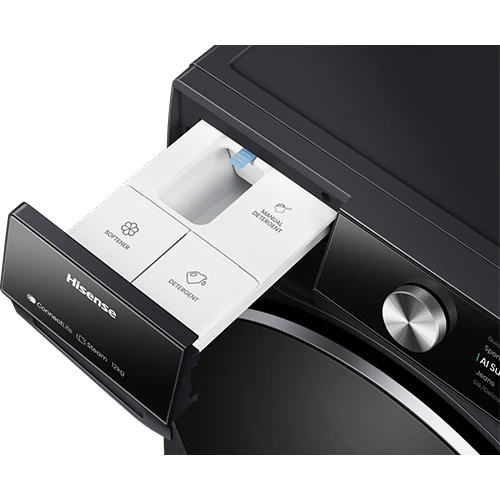 غسالة هايسنس ذات تعبئة أمامية WF7S1247BB - سعة 12 كيلوغرام وسرعة دوران 1400 دورة في الدقيقة - محرك إنفيرتر - 20 برنامجاً ذكياً - قفل أمان للأطفال - أسود (6901101827418) - image 9
