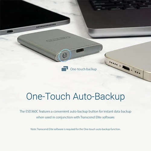 Transcend ESD360C Portable SSD - USB Type-C (USB 20Gbps) - Up to 2,000 MB/s - Gray (760557864462) - image 4