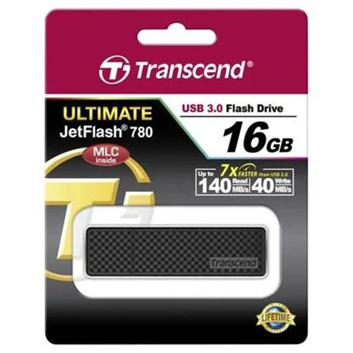 Transcend JetFlash 780 USB Flash Drive - USB 3.1 Gen 1 - Up to 400MB/s Read & 90MB/s Write - Black (760557822011) - image 1