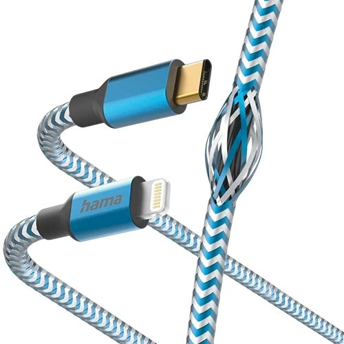 Hama Reflective Charging Cable - USB-C to Lightning - 1.5m Durable Nylon Braided Cable - Fast Charging Support -High-Speed Data Transfer (4047443486189) - image 2