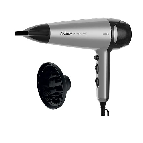 Arzum AR5035 Hairstar Ion Hair Dryer - 2300 W - Ionic Technology - 3 Heat & 2 Speed Settings - Cold Air Function - Grey (8693184918548) - image 2 Arzum AR5035 Hairstar Ion Hair Dryer - 2300 W - Ionic Technology - 3 Heat & 2 Speed Settings - Cold Air Function - Grey (8693184918548) - image 2