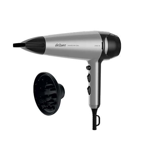 Arzum AR5035 Hairstar Ion Hair Dryer - 2300 W - Ionic Technology - 3 Heat & 2 Speed Settings - Cold Air Function - Grey (8693184918548) - image 1 Arzum AR5035 Hairstar Ion Hair Dryer - 2300 W - Ionic Technology - 3 Heat & 2 Speed Settings - Cold Air Function - Grey (8693184918548) - image 1