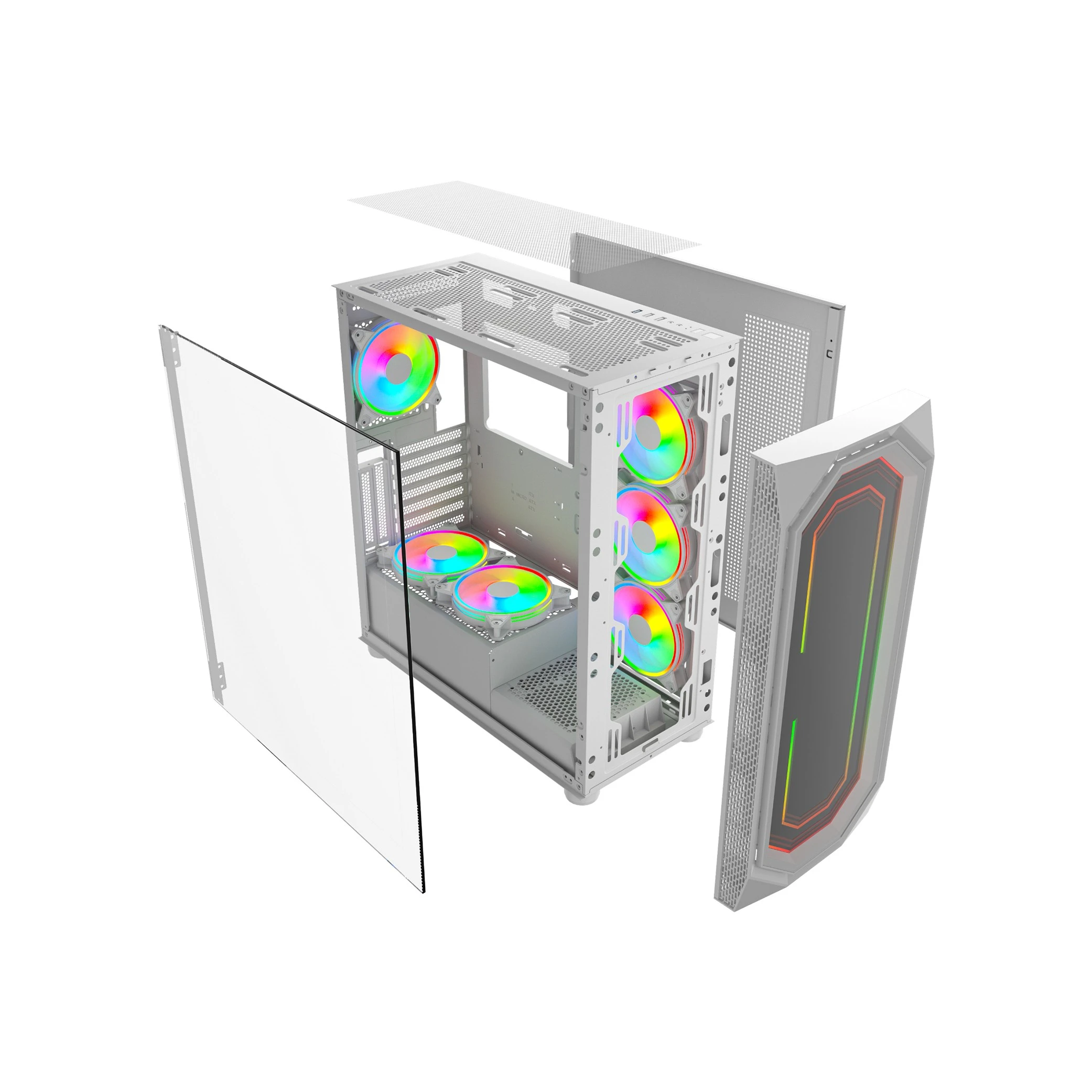 كيس العاب غيمزماستر MX700 متوسط الحجم ATX - إضاءة ARGB - يدعم حتى 6 مراوح (157255) - image 10