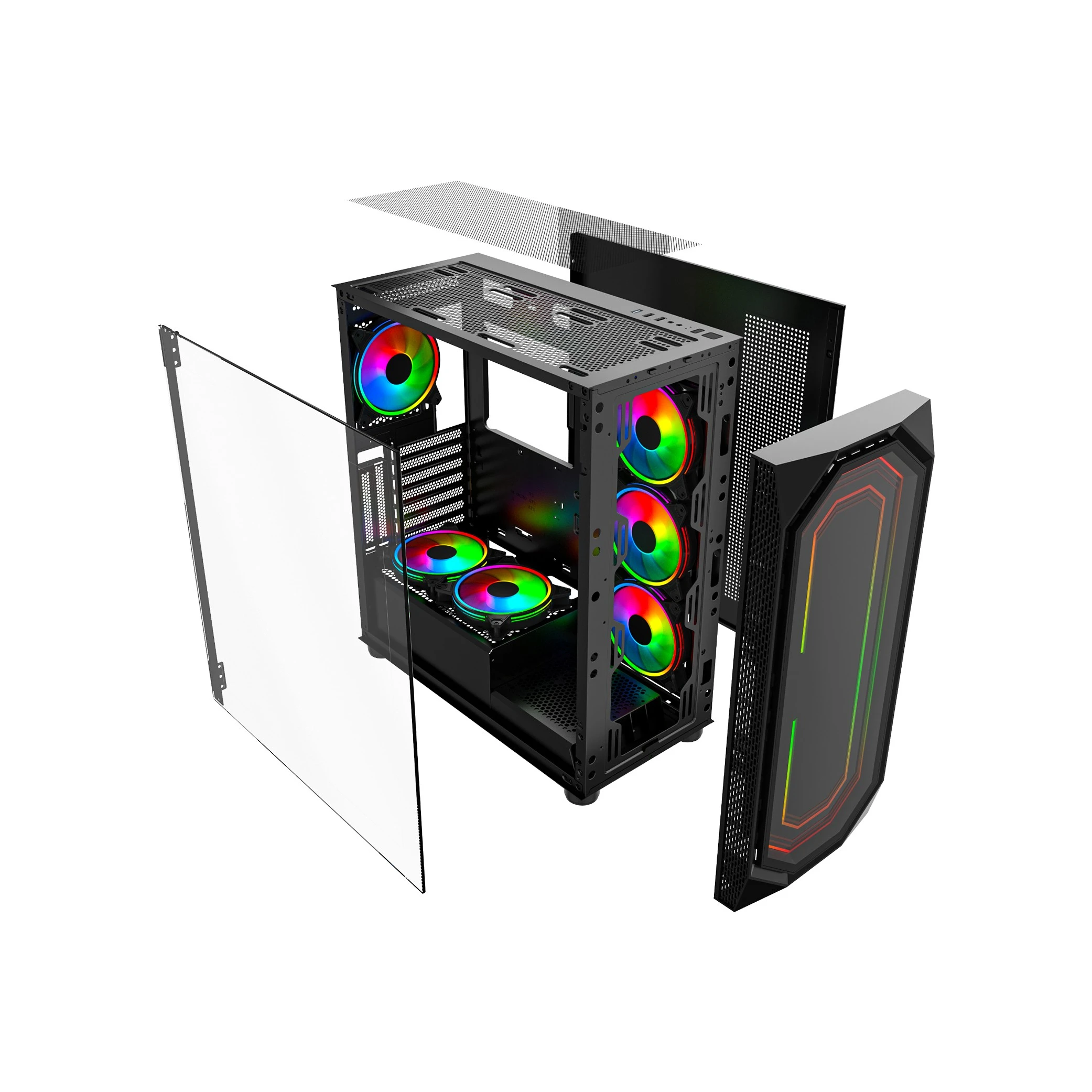 كيس العاب غيمزماستر MX700 متوسط الحجم ATX - إضاءة ARGB - يدعم حتى 6 مراوح (157255) - image 9