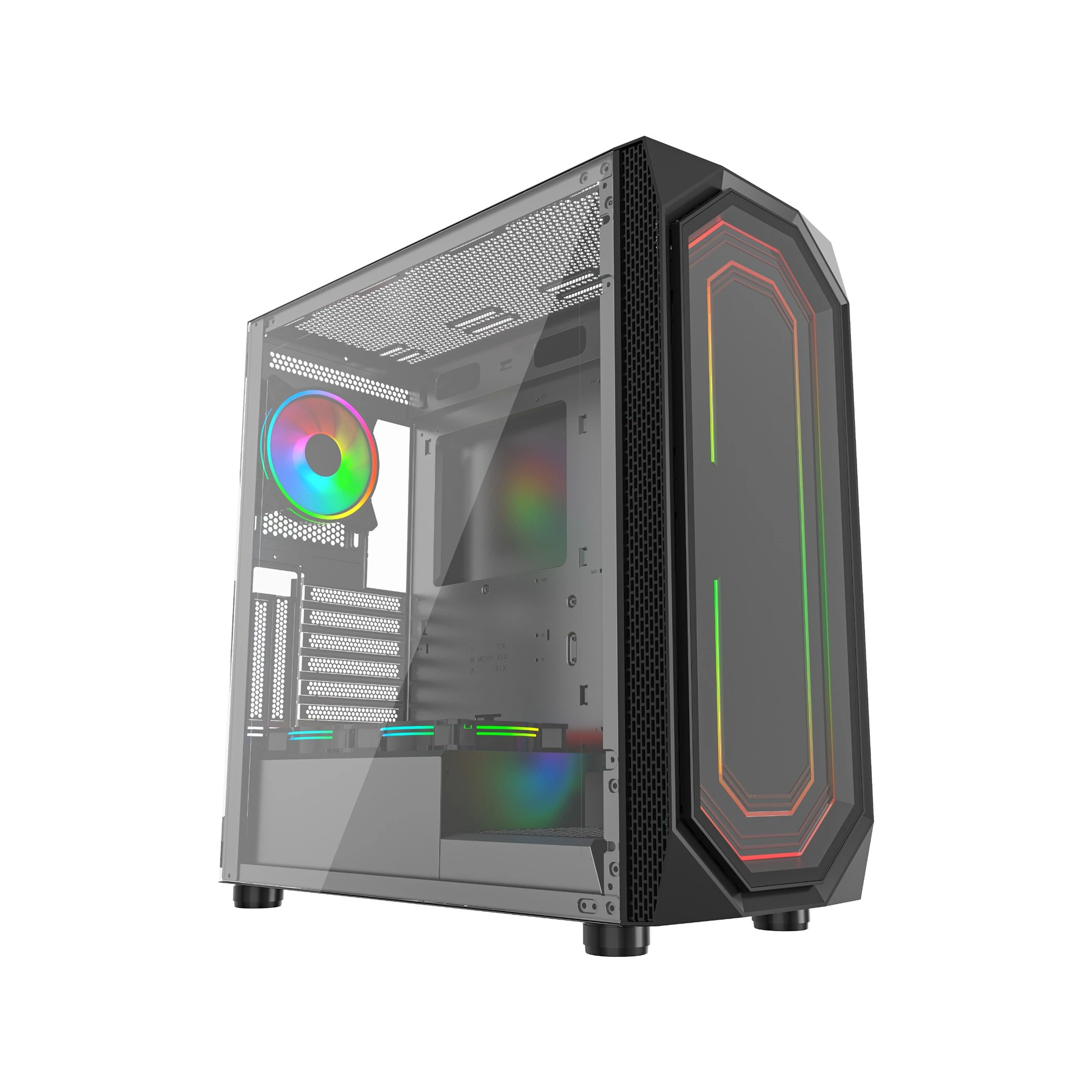 كيس العاب غيمزماستر MX700 متوسط الحجم ATX - إضاءة ARGB - يدعم حتى 6 مراوح (157255) - image 7
