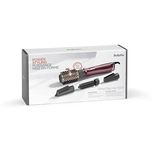BaByliss AS960E Beliss Brushing Rotating Air Brush - 1000W - 4 Interchangeable Attachments - Ionic Frizz Control - 2 Heat Settings - Grey (3030050168488) - image 8 BaByliss AS960E Beliss Brushing Rotating Air Brush - 1000W - 4 Interchangeable Attachments - Ionic Frizz Control - 2 Heat Settings - Grey (3030050168488) - image 8