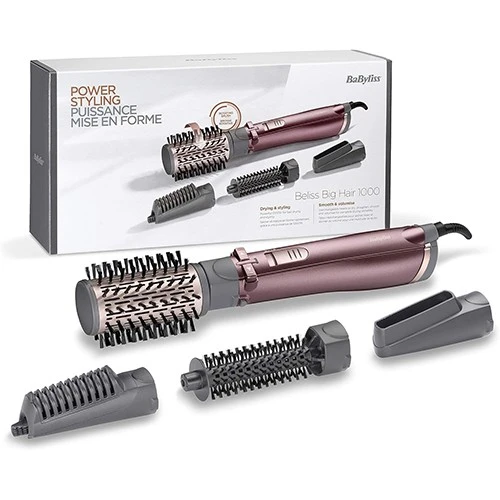 BaByliss AS960E Beliss Brushing Rotating Air Brush - 1000W - 4 Interchangeable Attachments - Ionic Frizz Control - 2 Heat Settings - Grey (3030050168488) - image 9 BaByliss AS960E Beliss Brushing Rotating Air Brush - 1000W - 4 Interchangeable Attachments - Ionic Frizz Control - 2 Heat Settings - Grey (3030050168488) - image 9