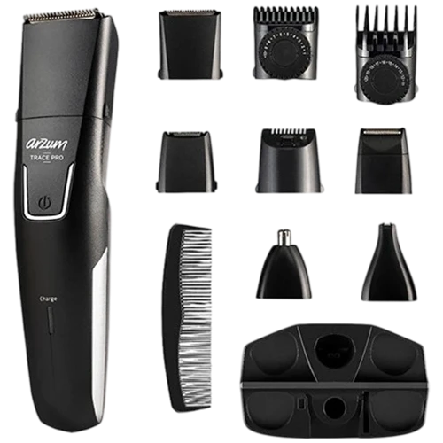 Arzum Trace AR5201 Groomer Set - 9-in-1 Multifunctional Kit - 60-Minute Cordless Use - Precision Trimmer & Body Groomer - Ergonomic Design - Black (8693184914618) - image 1
