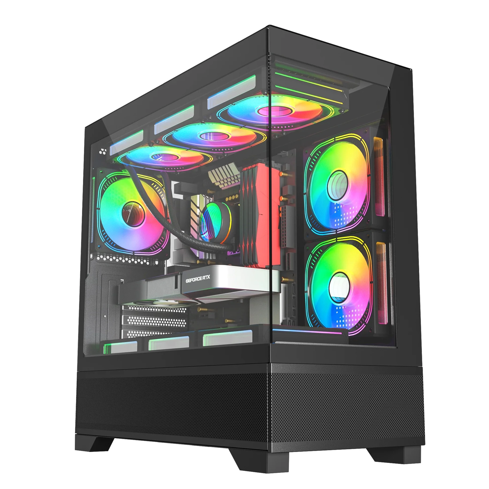 كيس العاب من غيمز ماستر ME200 RGB متوسط الحجم  - زجاجي جانبي - يدعم لحد 6 مراوح بحجم 120 ملم (157253) - image 2